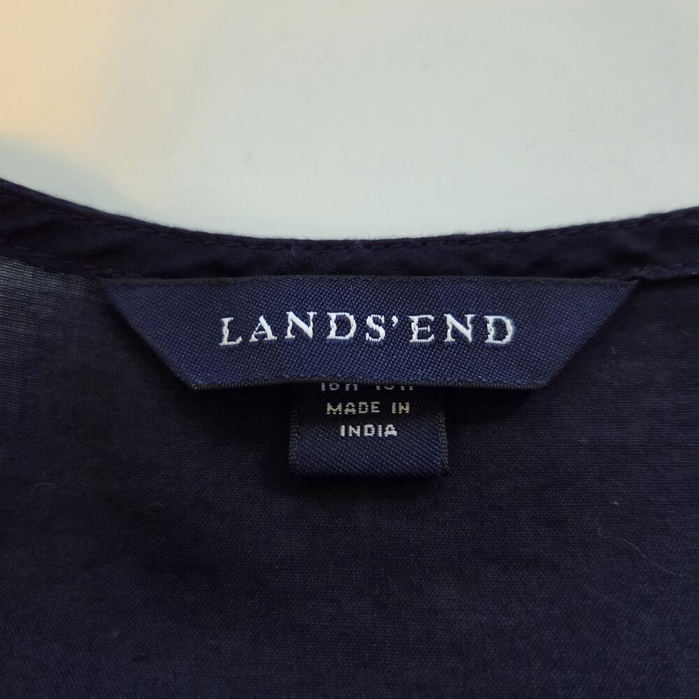 Lands' End 100% Lightweight Cotton Navy 3/4 Sleeve Shift Tunic Dress Plus 1X - Picture 12 of 14